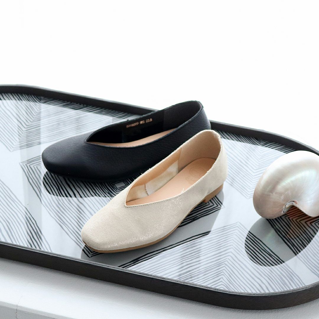 防水｜Vカットフラットシューズ（EN_5360269） | あしながおじさん  