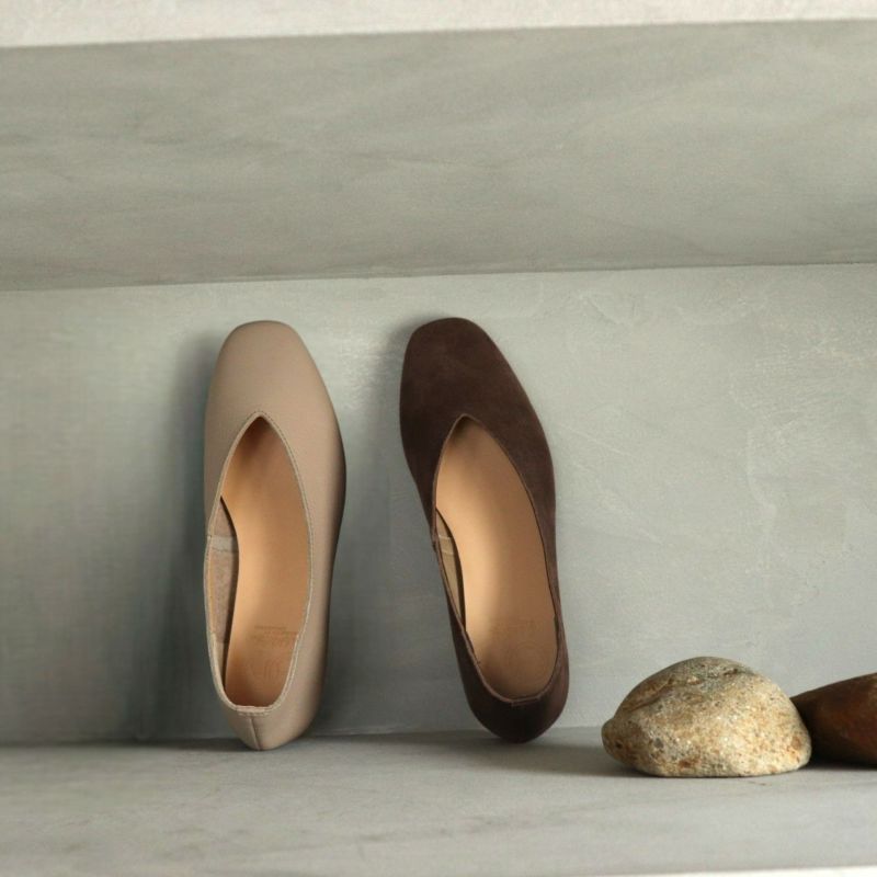 防水｜Vカットフラットシューズ