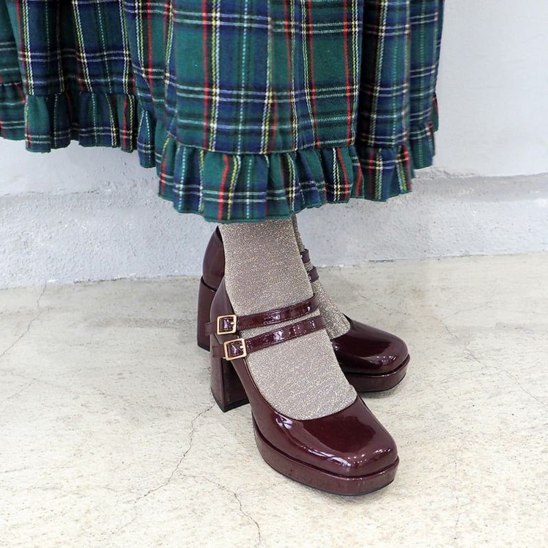 OHGA ダブルストラップパンプス　24cm byあしながおじさん（バイアシナガオジサン）の「厚底ダブル