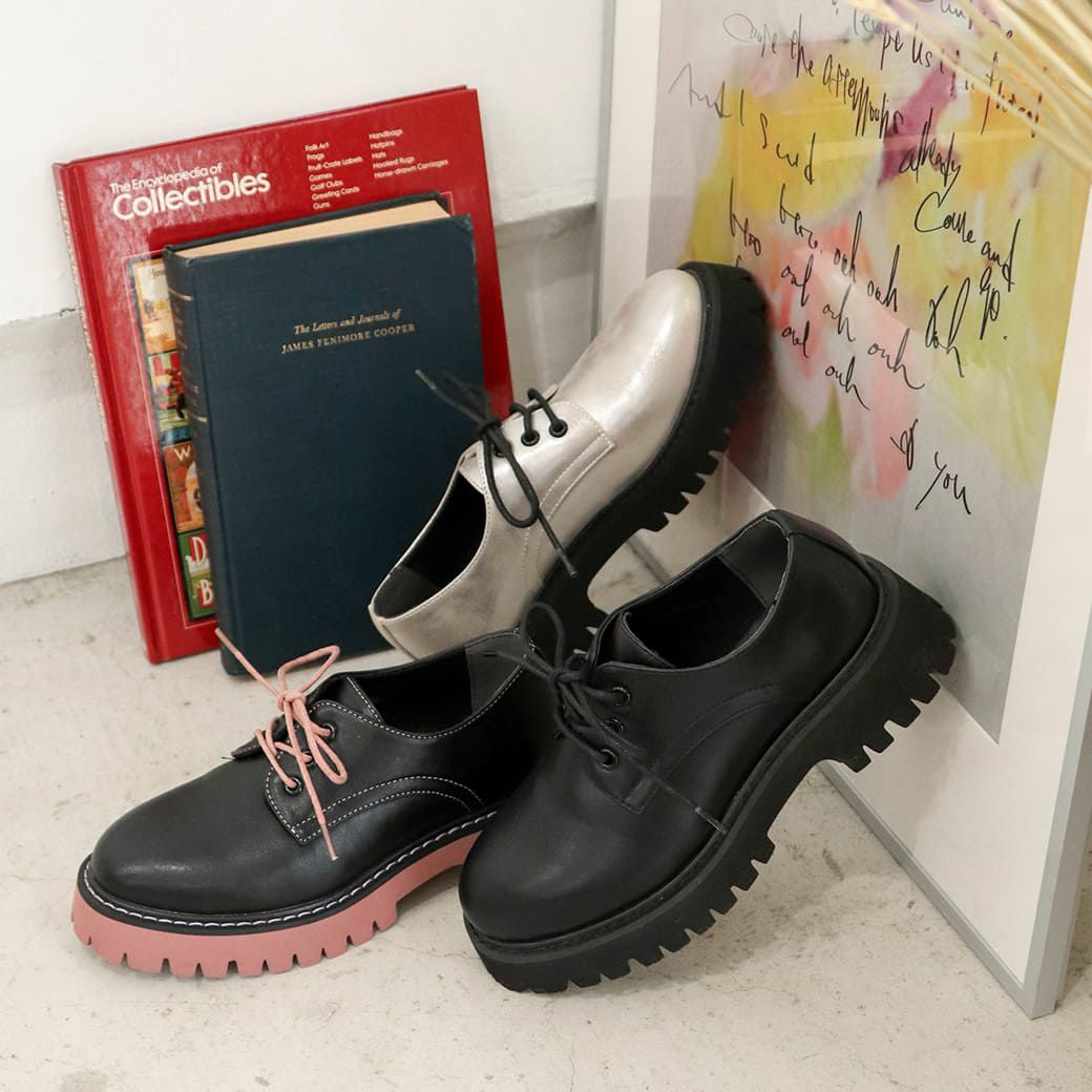軽量｜厚底レースアップシューズ