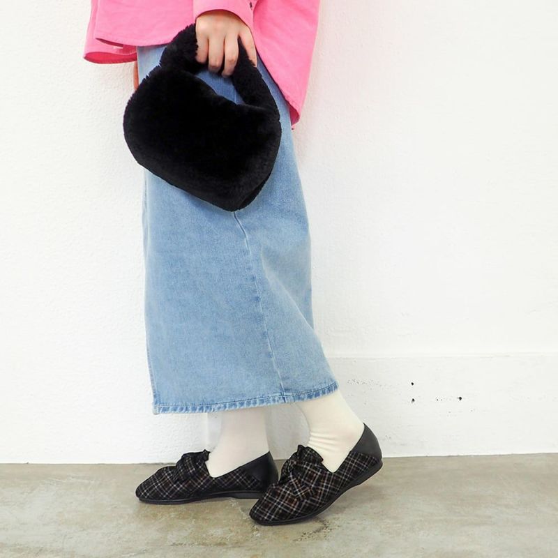 美品✨️あしながおじさん　リボンバブーシュ　フラットシューズ　羊革　24.5 あしながおじさん パンプス リボンバブーシュ 1310190