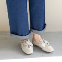 美品✨️あしながおじさん　リボンバブーシュ　フラットシューズ　羊革　24.5 あしながおじさん パンプス リボンバブーシュ 1310190