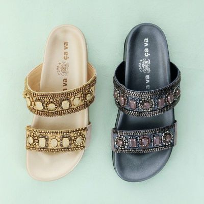 【SALE】ビジューフットベッドサンダル（CA_1900329）