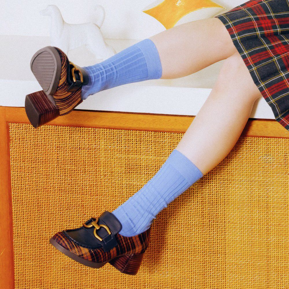 チャンキーヒールビットパンプス