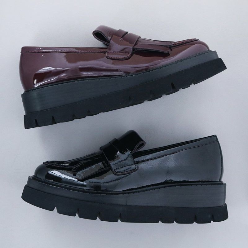 厚底キルトコインローファー