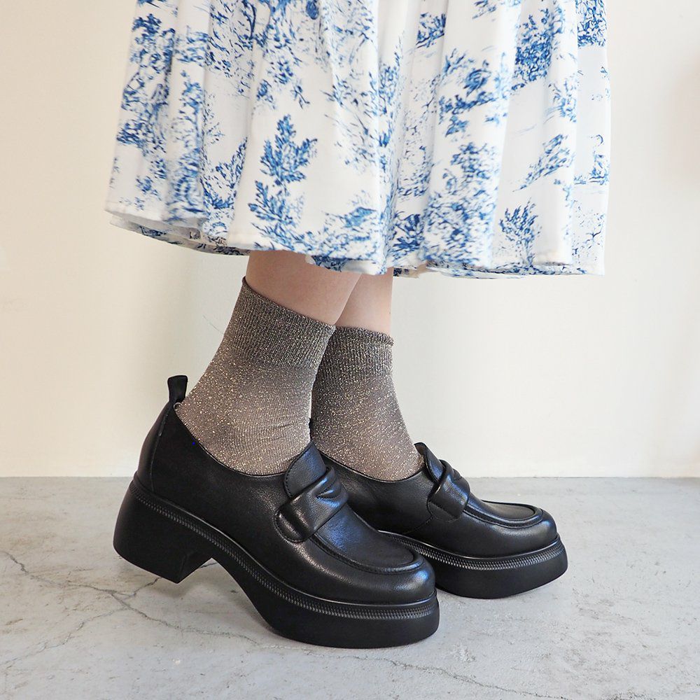 希少☆即完品】ZARA 愉しく ザラ 厚底 コインローファー マキシソール  