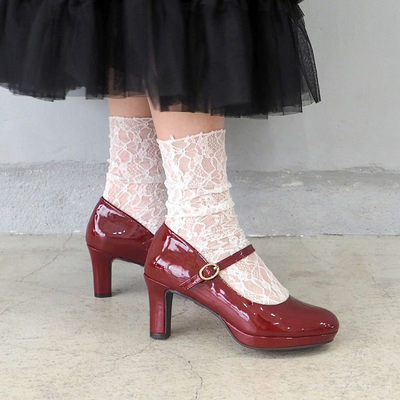 あしながおじさん　バックスリングストラップパンプス （レッドブラウン） アシナガオジサン あしながおじさん バックスリングストラップ