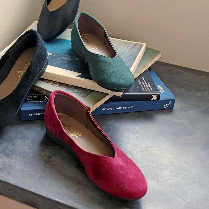 レザーフラットシューズ