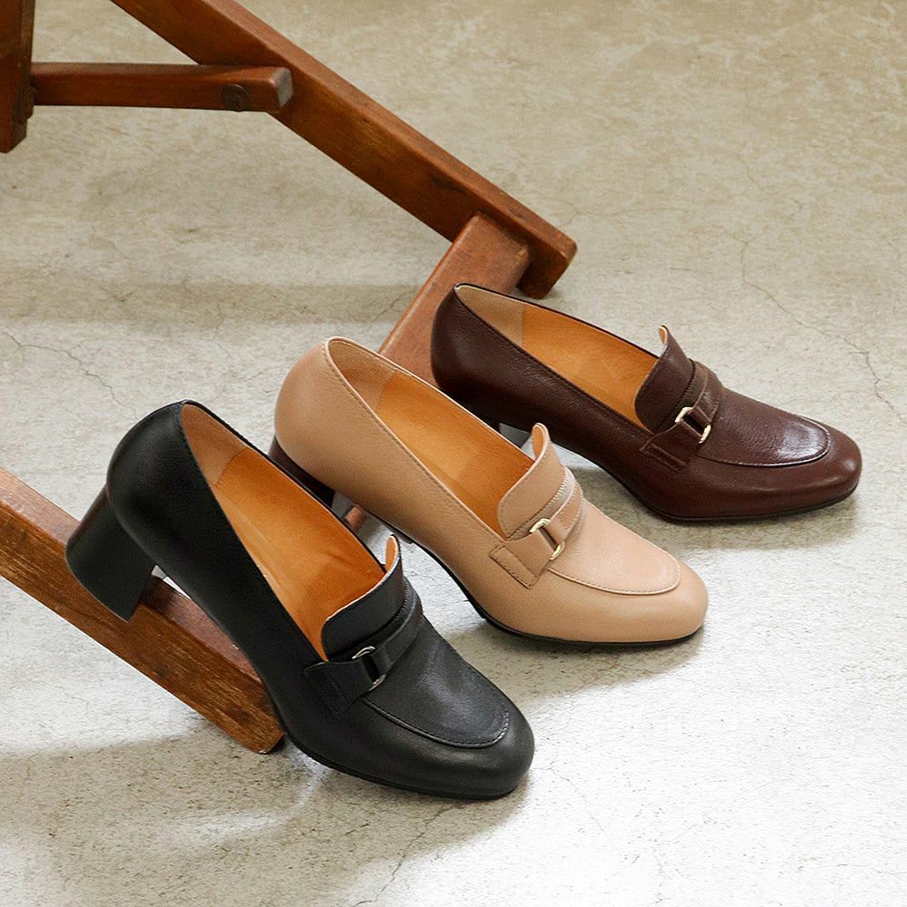 防滑│ソフトレザーモカパンプス