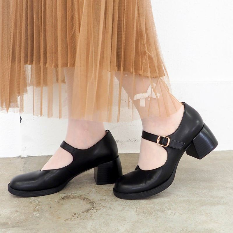 【美品】あしながおじさん    パンプス    24㎝ 極美品】 あしながおじさん チャンキー パンプス 24.5