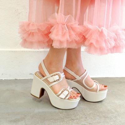 【SALE】厚底ヒールアップチュールサンダル （BY_8750445）