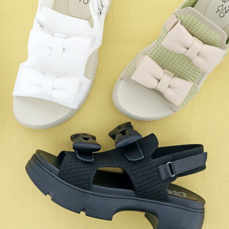 厚底パデットリボンサンダル
