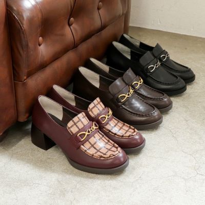 あしながおじさん☆ダークブラウン レザー ローファー バックル付き Amazon | by あしながおじさん 厚底ローファー パンプス コイン