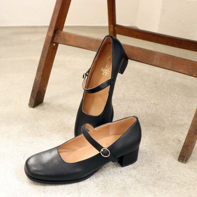 新品未使用⭐️あしながおじさんブラック Tストラップ フラットシューズ本革 アシナガオジサン あしながおじさん Tストラップモカシューズ