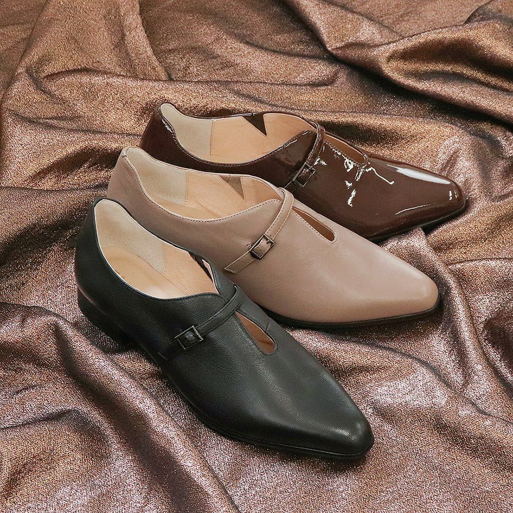 Uカットフラットパンプス