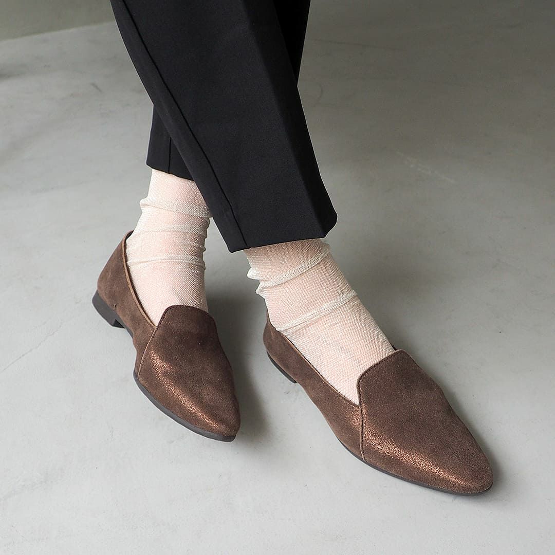 防水｜Vカットフラットシューズ（EN_5360268） | あしながおじさん