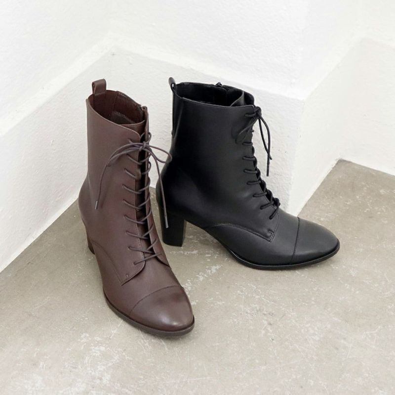 晴雨兼用｜ヒールレースアップブーツ