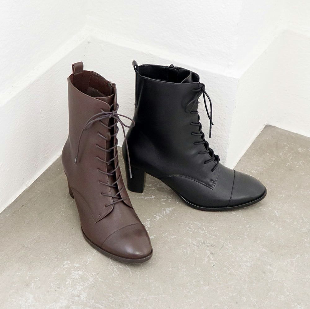 晴雨兼用｜ヒールレースアップブーツ