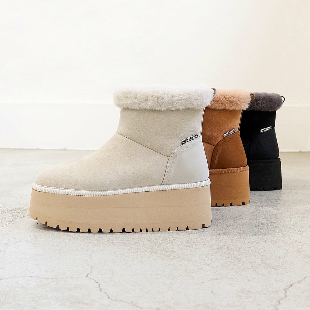 撥水│厚底ムートンブーツ