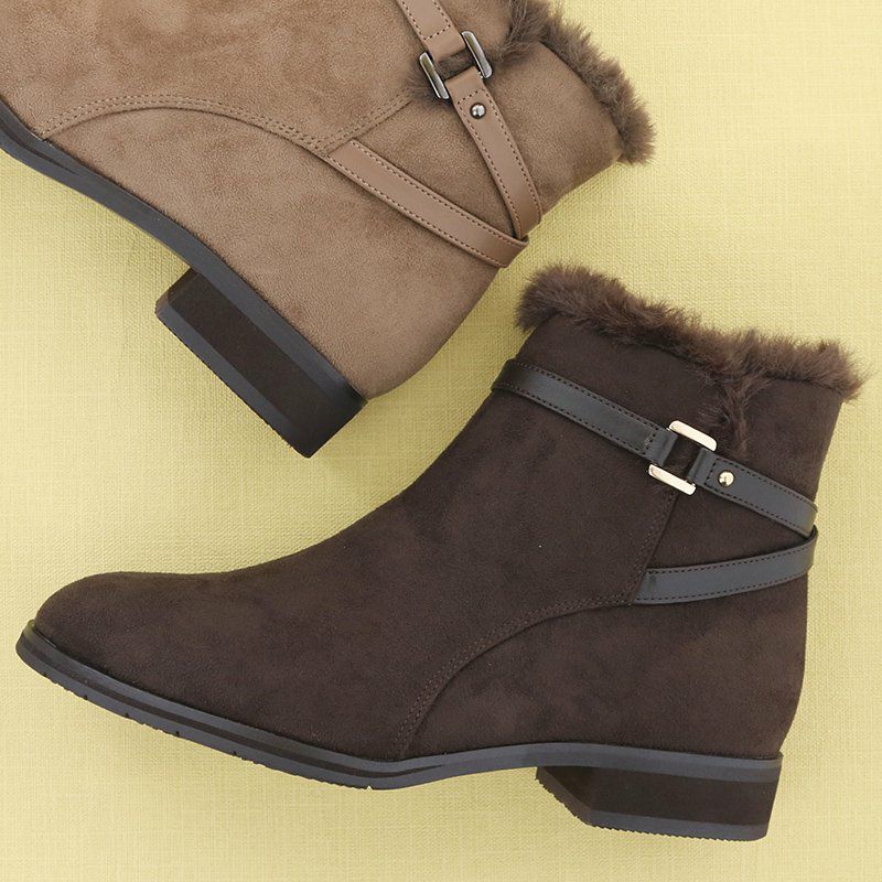 防滑｜ファーショートブーツ